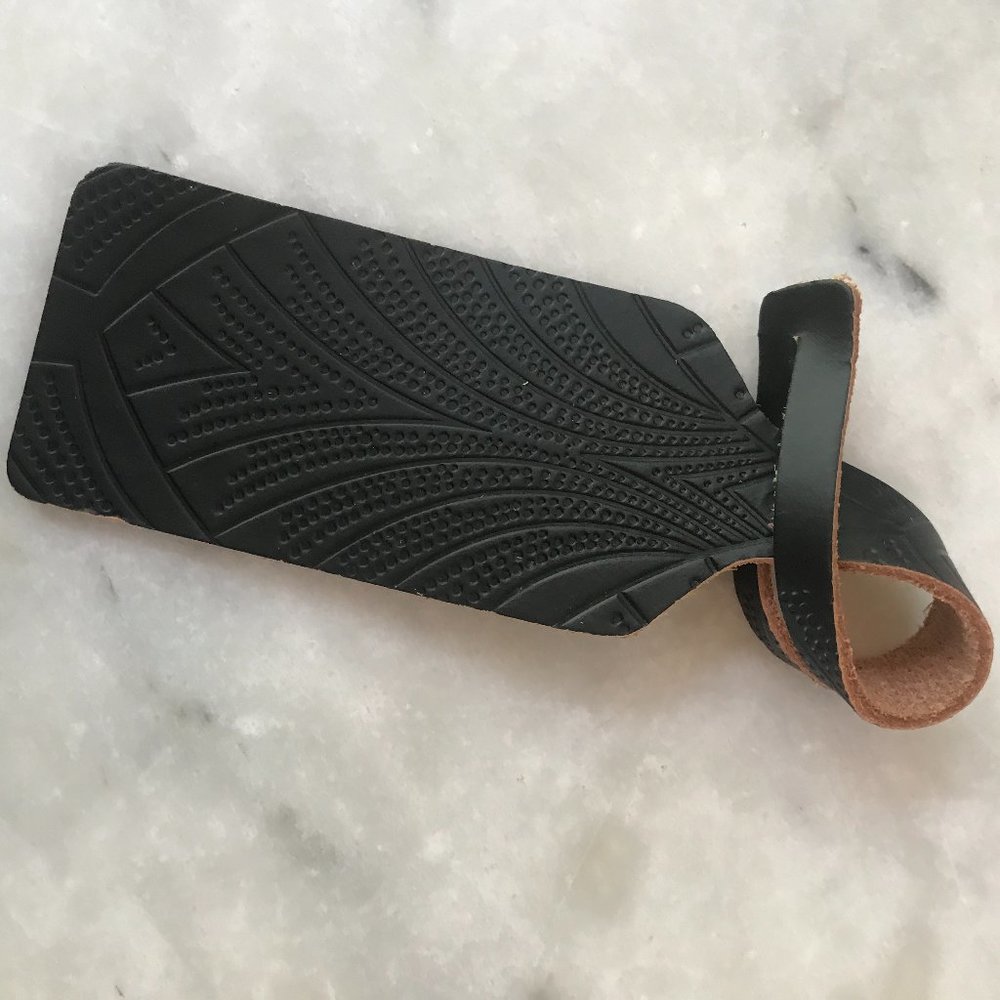 Black Vachetta Leather Luggage Tag